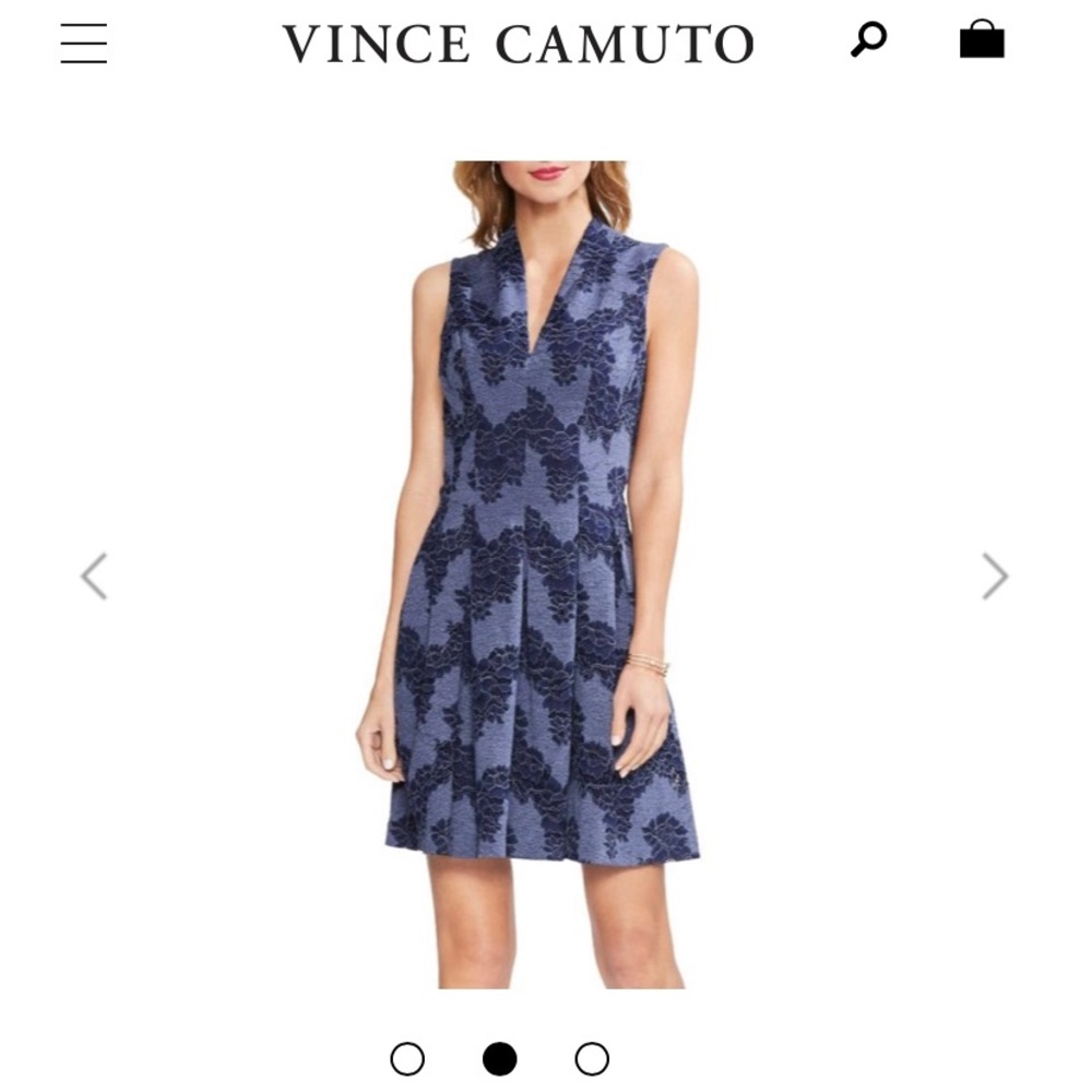 NWT Vince Camuto Lace Pleat-Skirt Dress